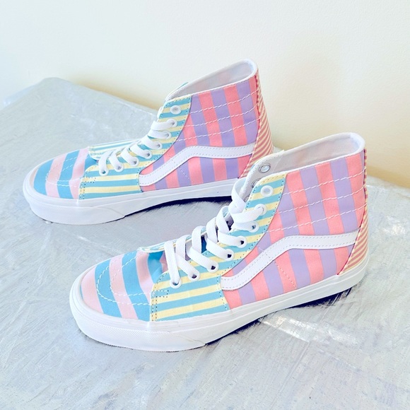 NEW VANS Unisex High Top Striped Pastel Colors W/8 or M/6.5 &  EUR 38.5 - Picture 9 of 11